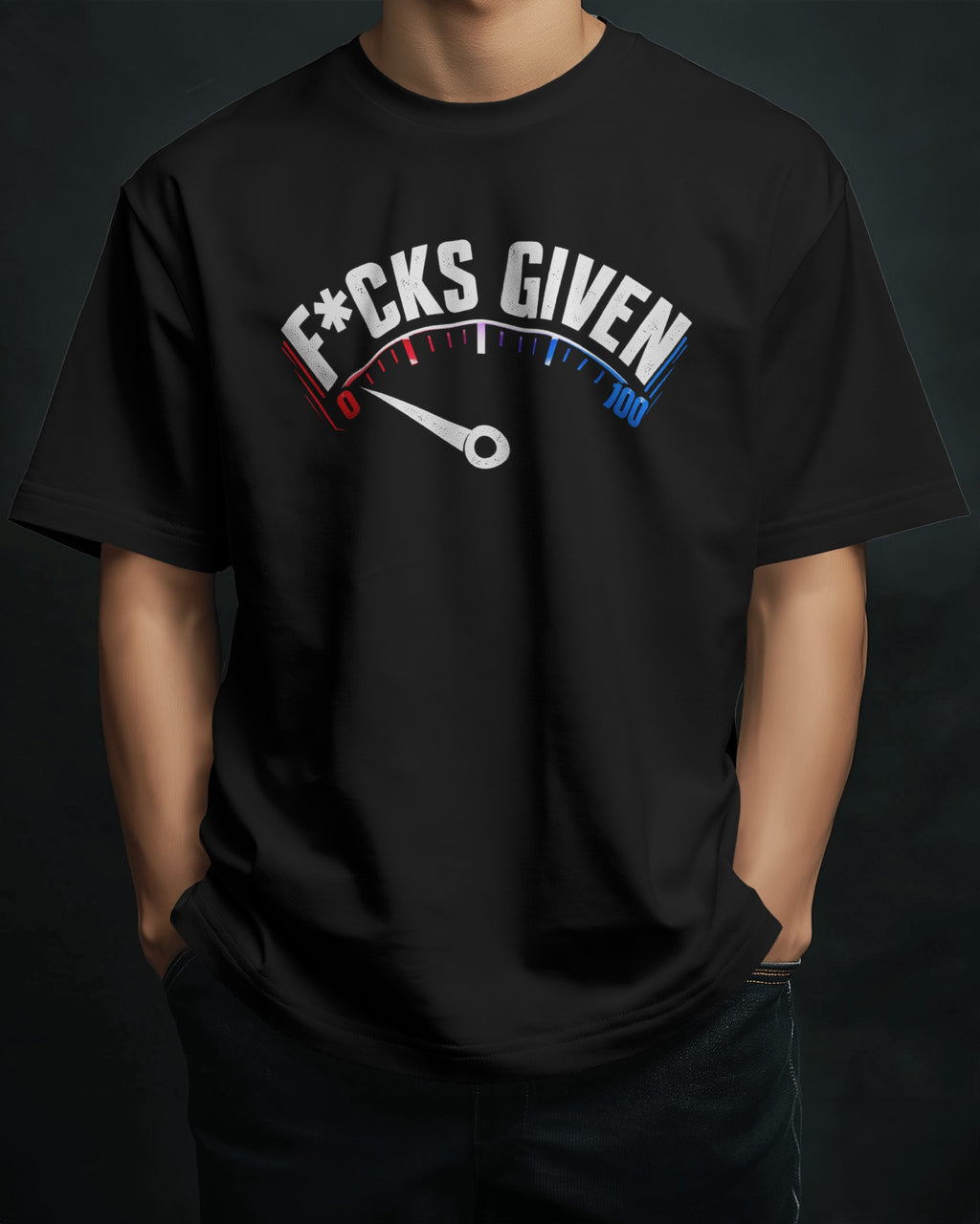 Black 0 FKS GIVEN graphic t-shirt front model view