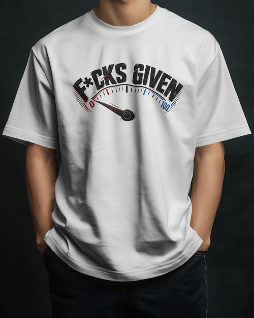 White 0 FKS GIVEN graphic t-shirt front model view
