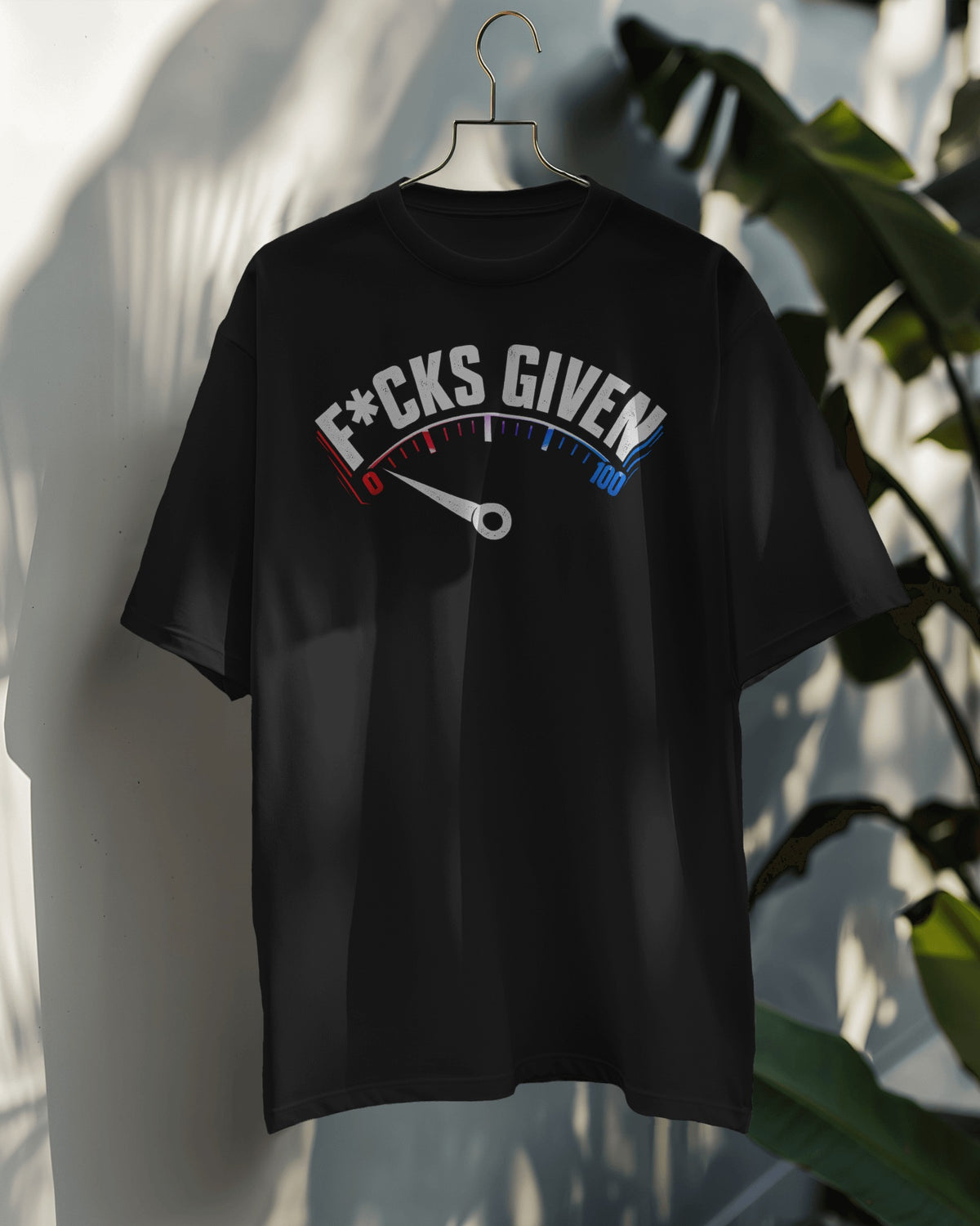 Black 0 FKS GIVEN graphic t-shirt product mockup