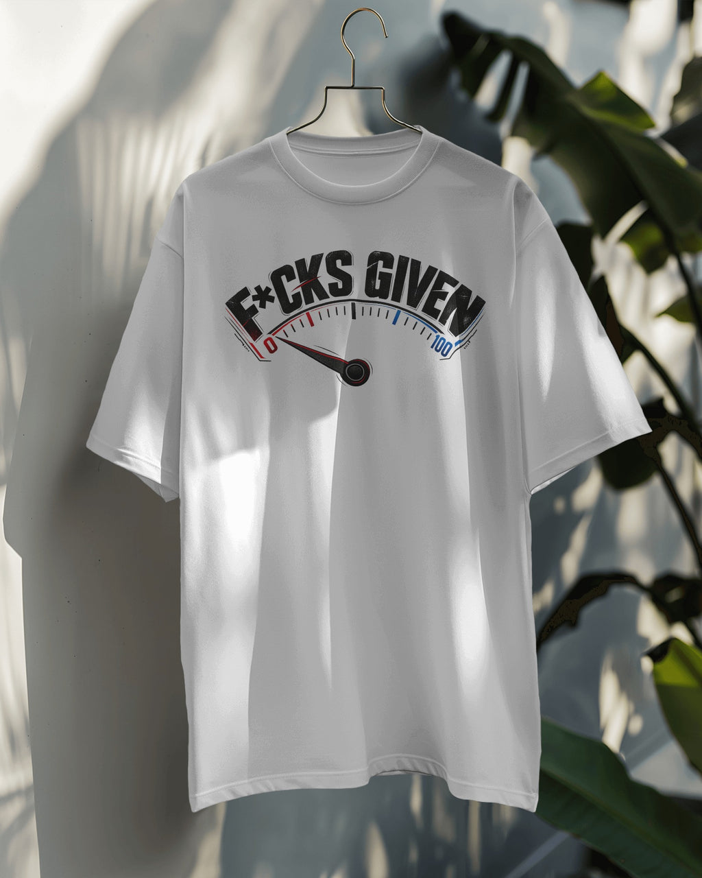 White 0 FKS GIVEN graphic t-shirt product mockup