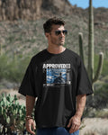 Black Approved graphic t-shirt front model view