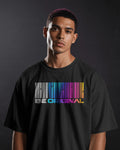 Black Be Original graphic t-shirt front model view