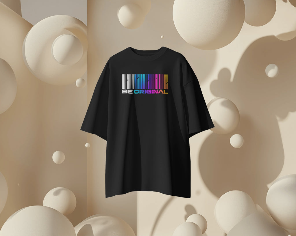 Black Be Original graphic t-shirt product mockup