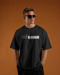 Black Iconic graphic t-shirt front model view