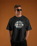 Black Main Character graphic t-shirt front model view