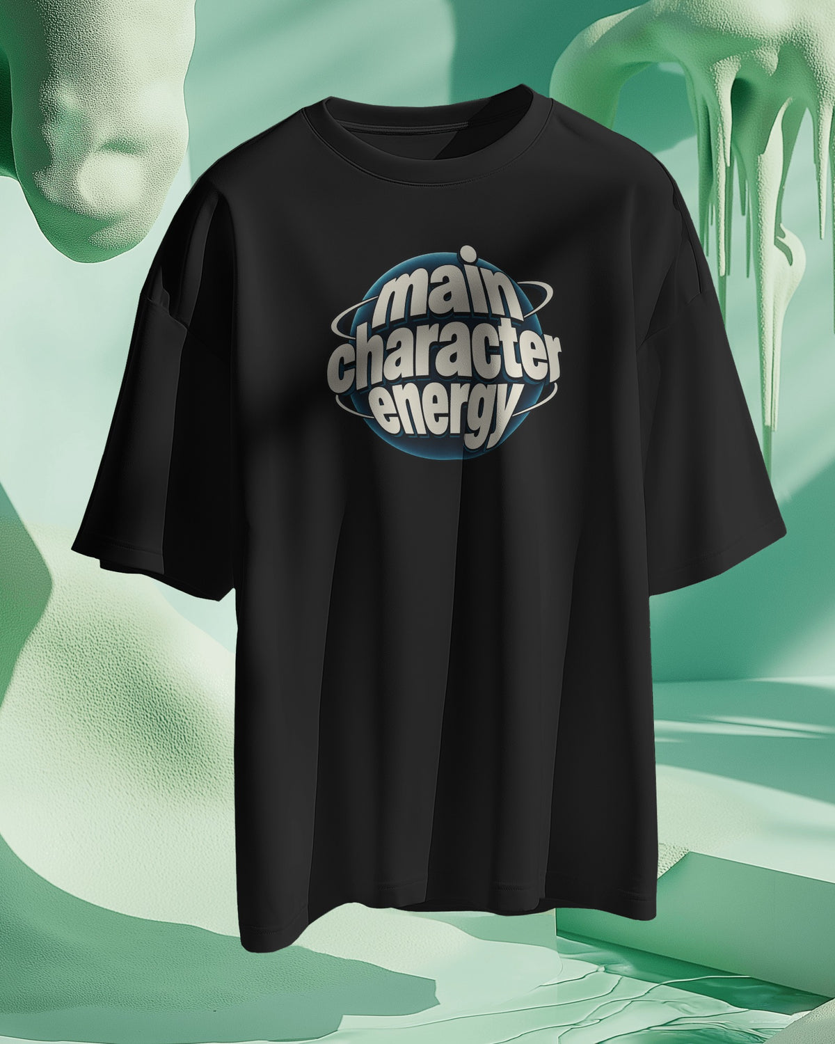 Black Main Character graphic t-shirt product mockup