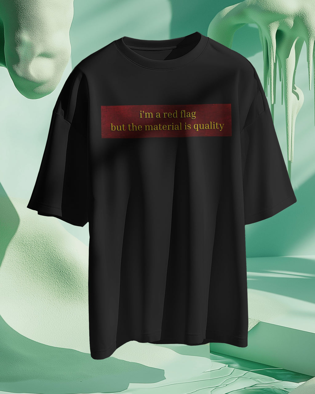 Black Red Flag graphic t-shirt product mockup