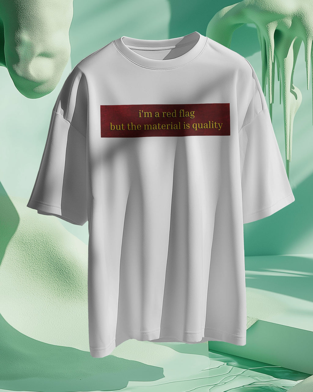 White Red Flag graphic t-shirt product mockup