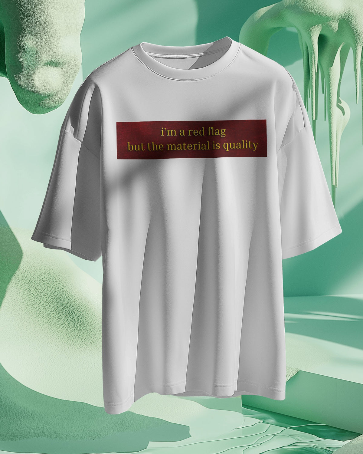 White Red Flag graphic t-shirt product mockup